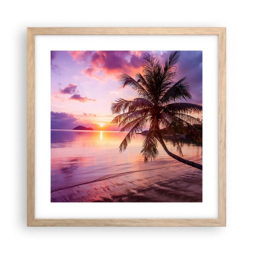 Poster in einem Rahmen aus heller Eiche - Behaglichkeit bis zum Horizont - 40x40 cm