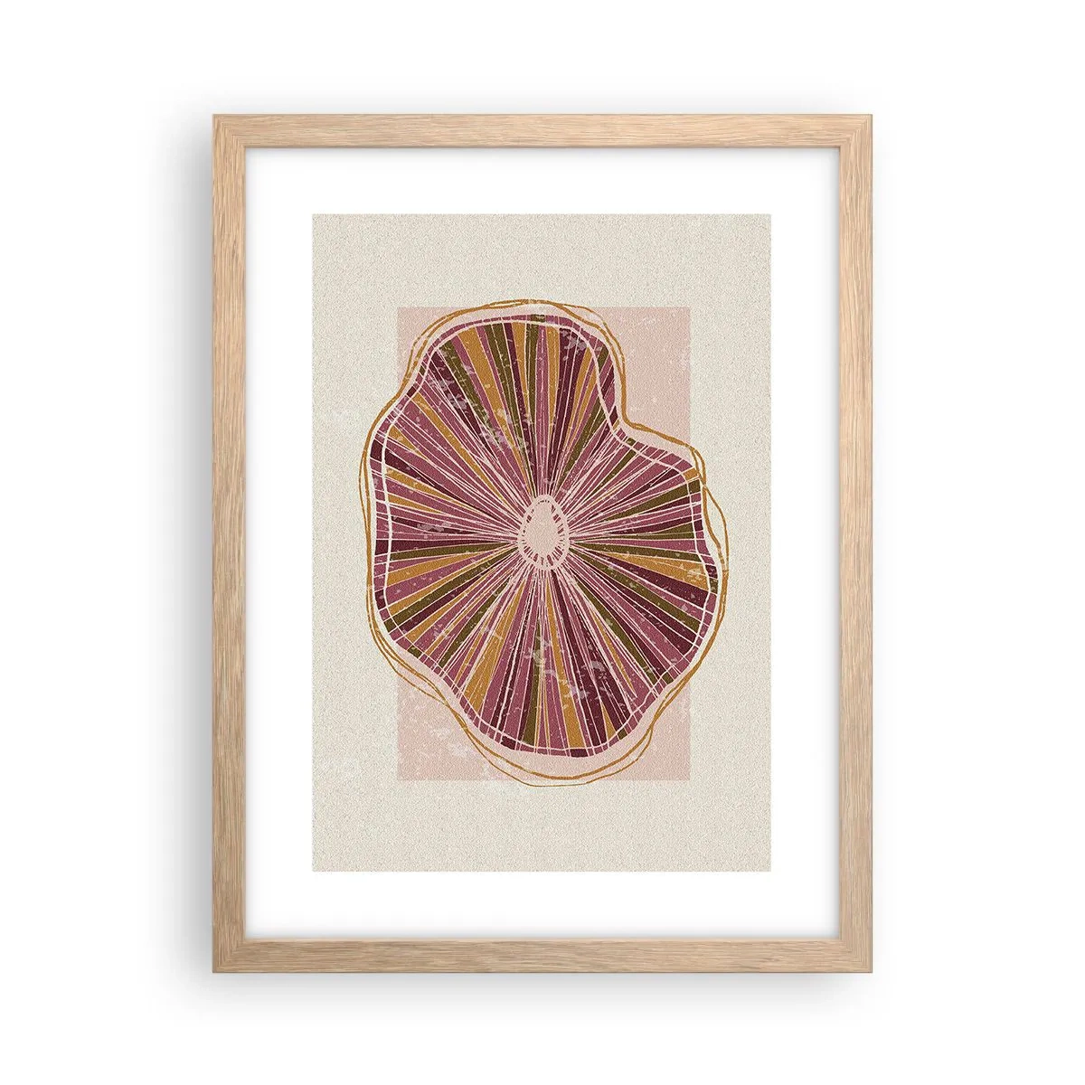 Poster in einem Rahmen aus heller Eiche - Strahlende Abstraktion - 30x40 cm