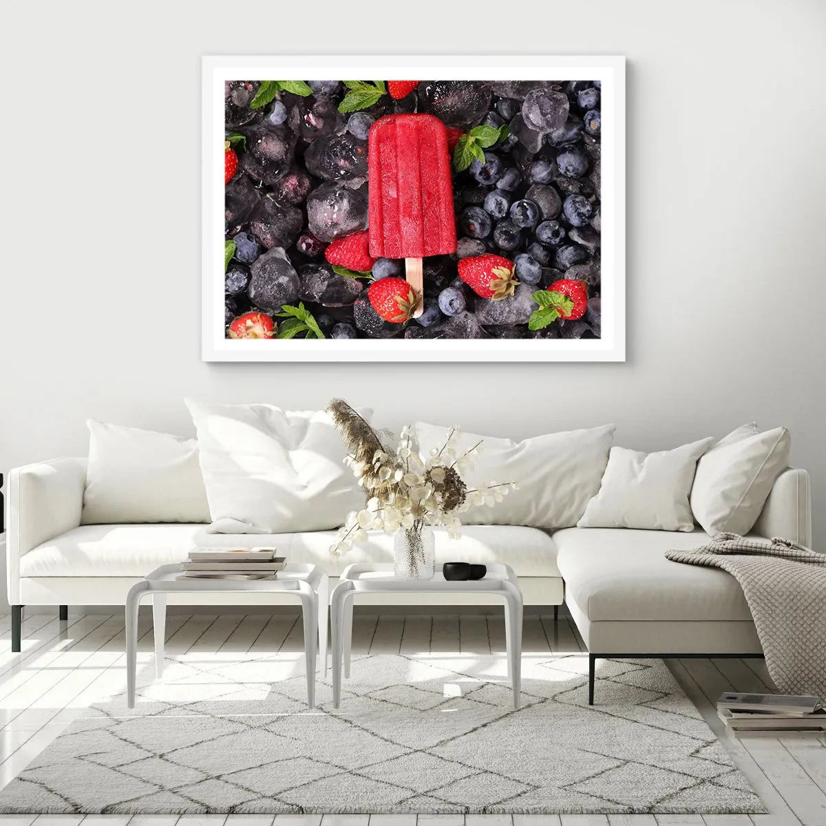 Poster in einem weißen Rahmen - So schmeckt der heiße Sommer - 91x61 cm