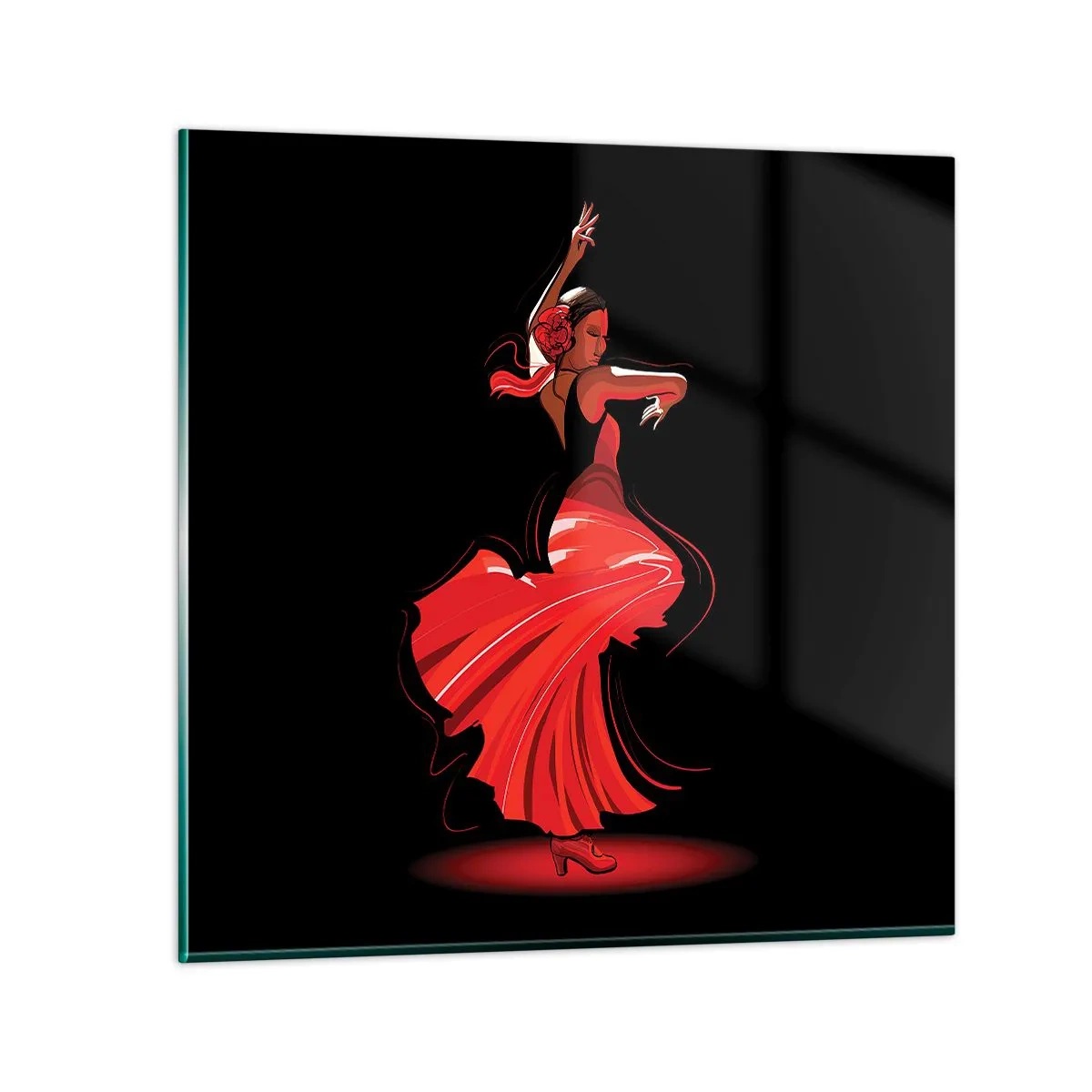 Glasbild - Bild auf glas - Der feurige Geist des Flamenco - 30x30 cm