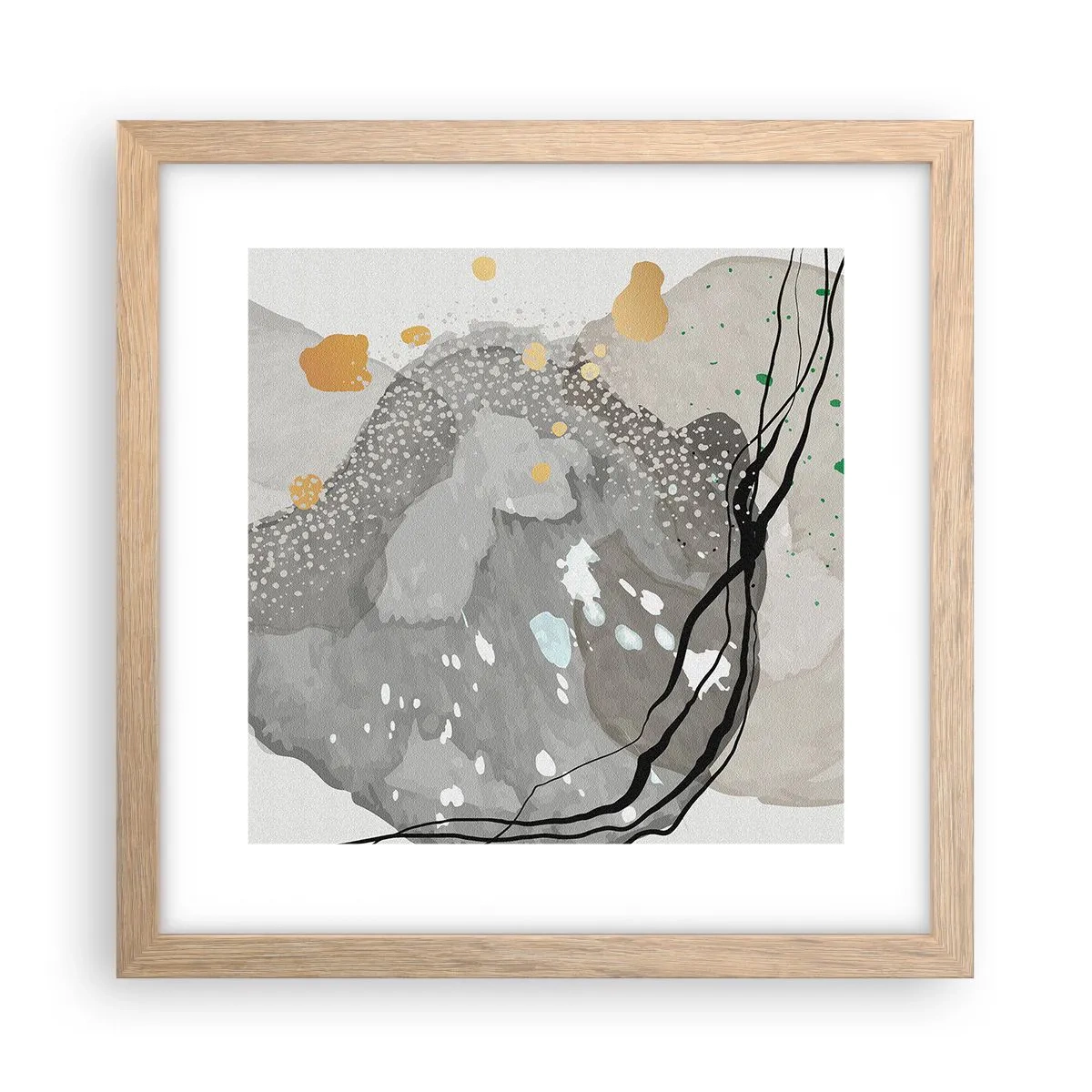 Poster in einem Rahmen aus heller Eiche - Organische Komposition - 30x30 cm