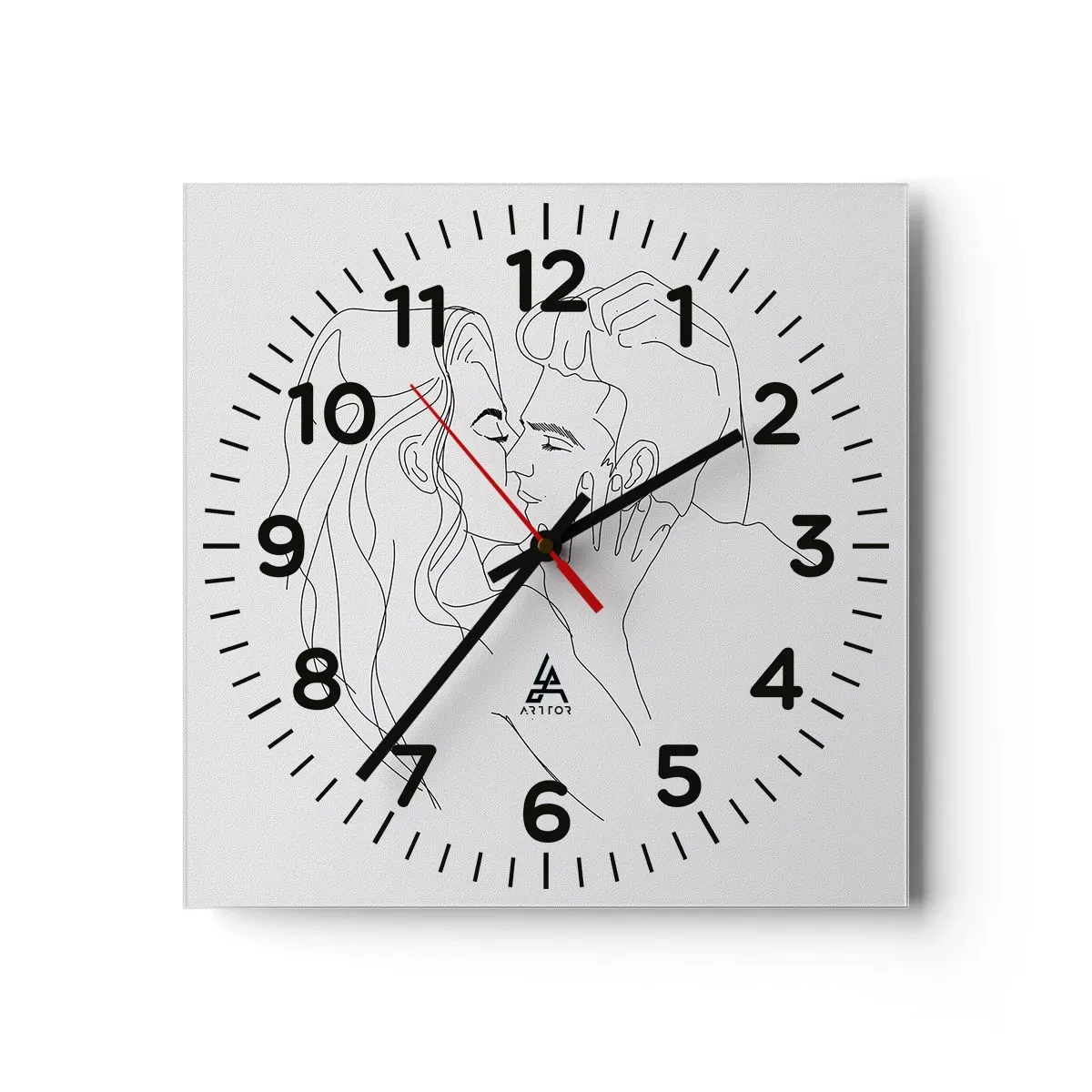 Wanduhr - Glasuhr - Dieselbe Linie - 40x40 cm