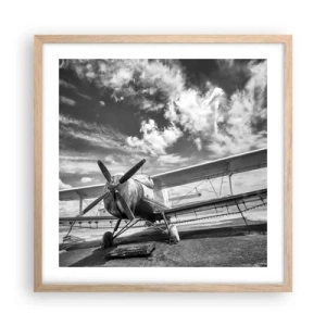 Poster in einem Rahmen aus heller Eiche - Ich kann es kaum erwarten! - 50x50 cm