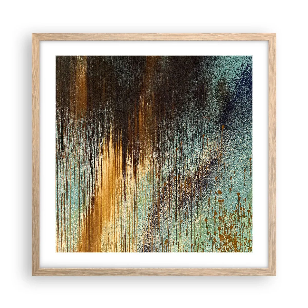 Poster in einem Rahmen aus heller Eiche - Eine nicht zufällige farbenfrohe Komposition - 50x50 cm