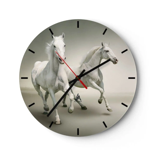 Wanduhr - Glasuhr - Weiße Macht! - 40x40 cm