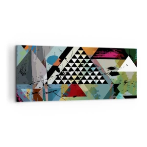 Bild auf Leinwand - Leinwandbild - Eine abstrakte Komposition aus geometrischen Formen und Farben. - 120x50cm - Wie einfach ist es - Moderne Wanddekoration für Wohnzimmer und Schlafzimmer ARTTOR