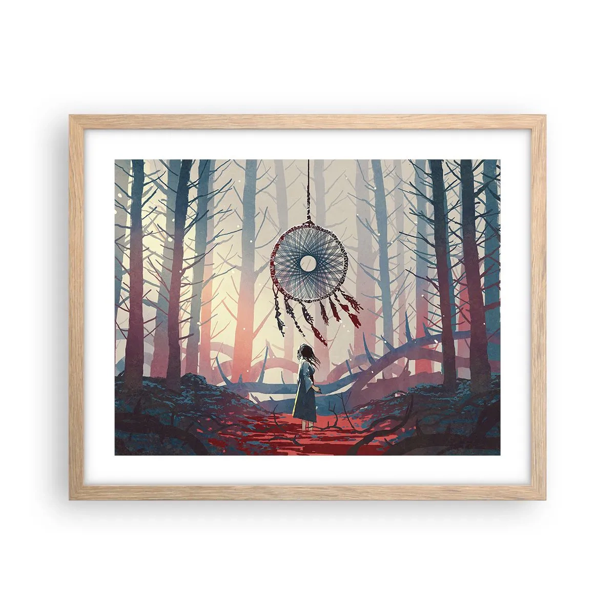 Poster in einem Rahmen aus heller Eiche - Geheimes Glücksritual - 50x40 cm