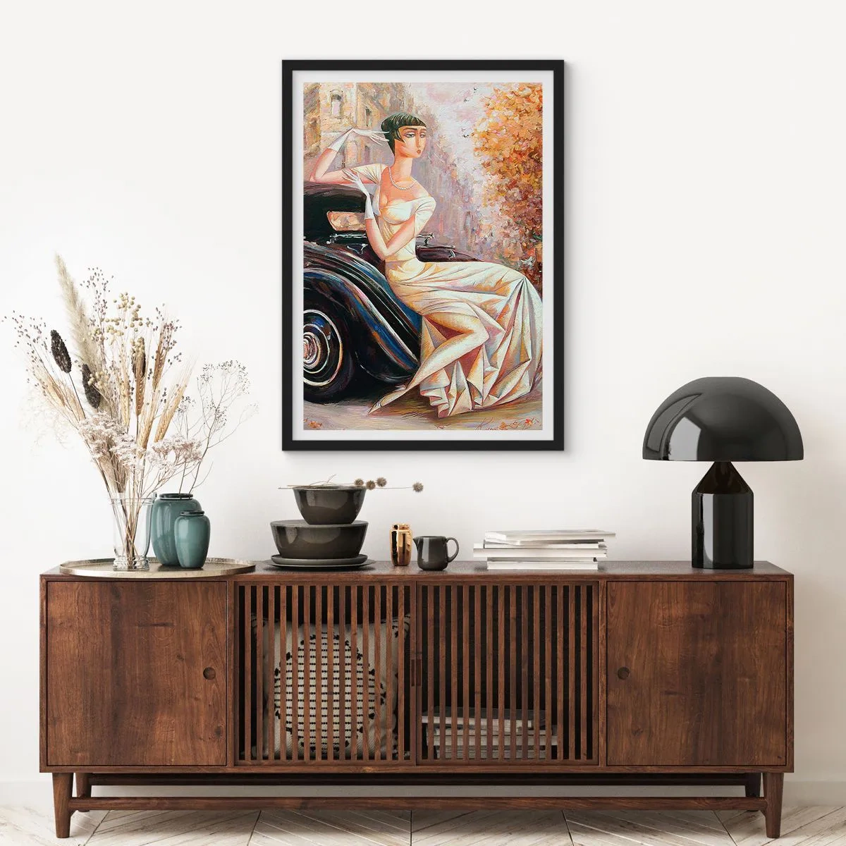 Poster in einem schwarzem Rahmen - Eleganz im Retro-Stil - 70x100 cm