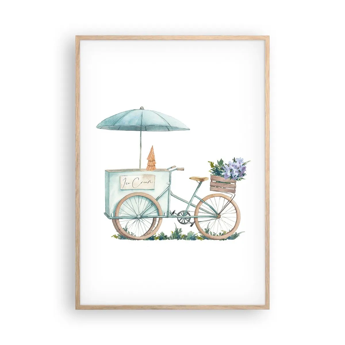 Poster in einem Rahmen aus heller Eiche - Süße Erinnerung an den Sommer - 70x100 cm