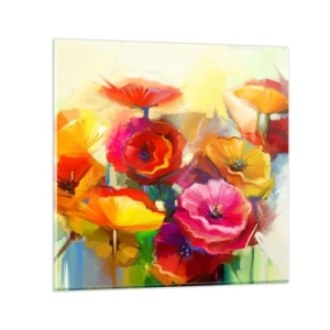 Glasbild - Bild auf glas - Nicht nur rot - 50x50 cm