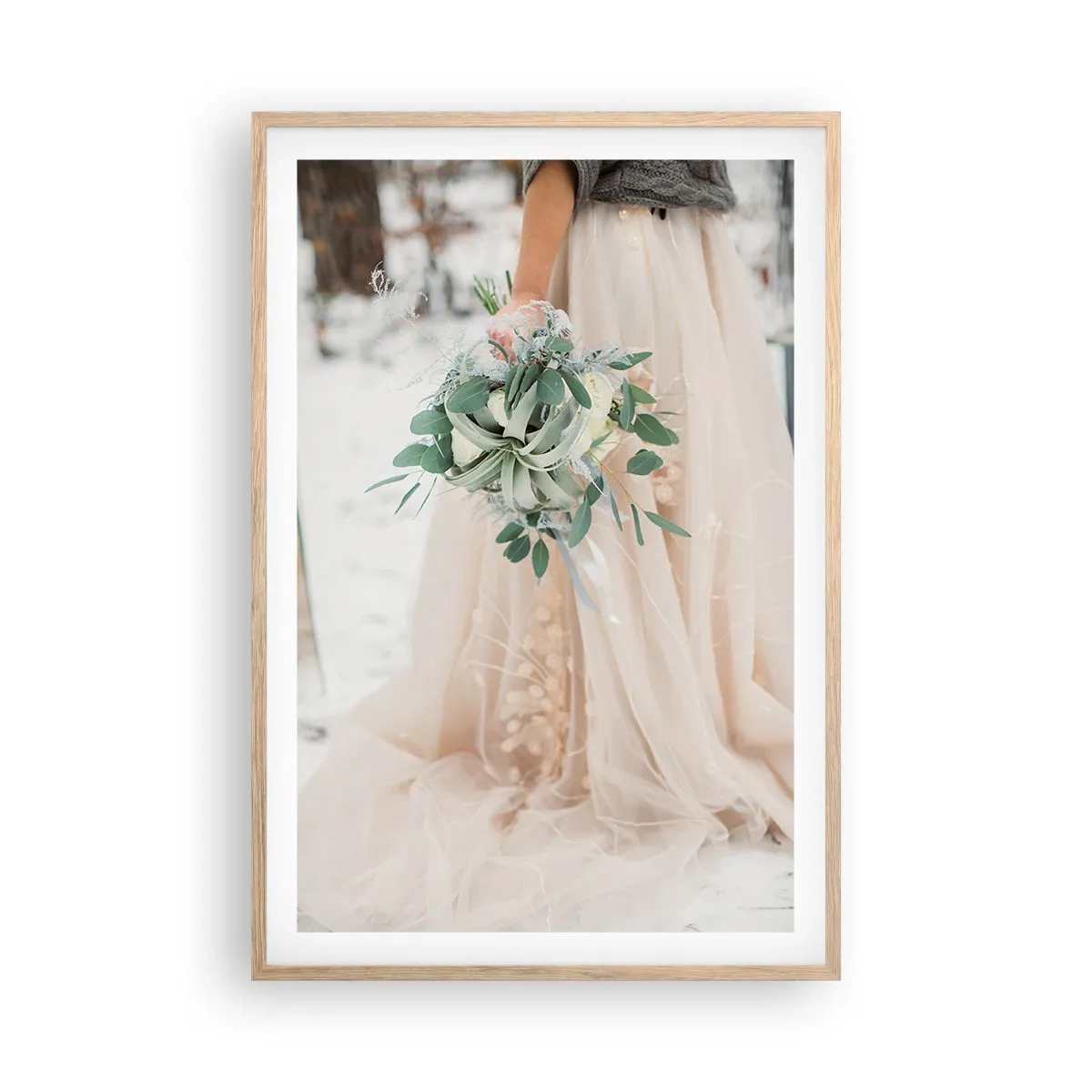 Poster in einem Rahmen aus heller Eiche - Und sie lebten glücklich bis ans Ende - 61x91 cm