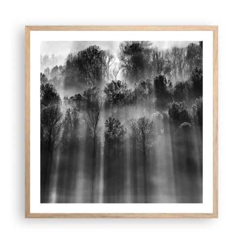 Poster in einem Rahmen aus heller Eiche - In Lichtstrahlen - 60x60 cm