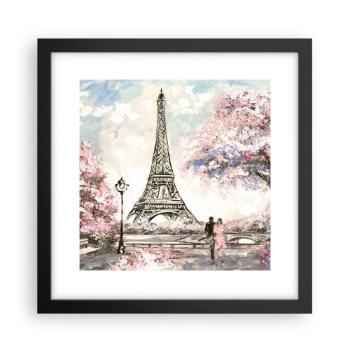 Poster in einem schwarzem Rahmen - Aprilspaziergang durch Paris - 30x30 cm