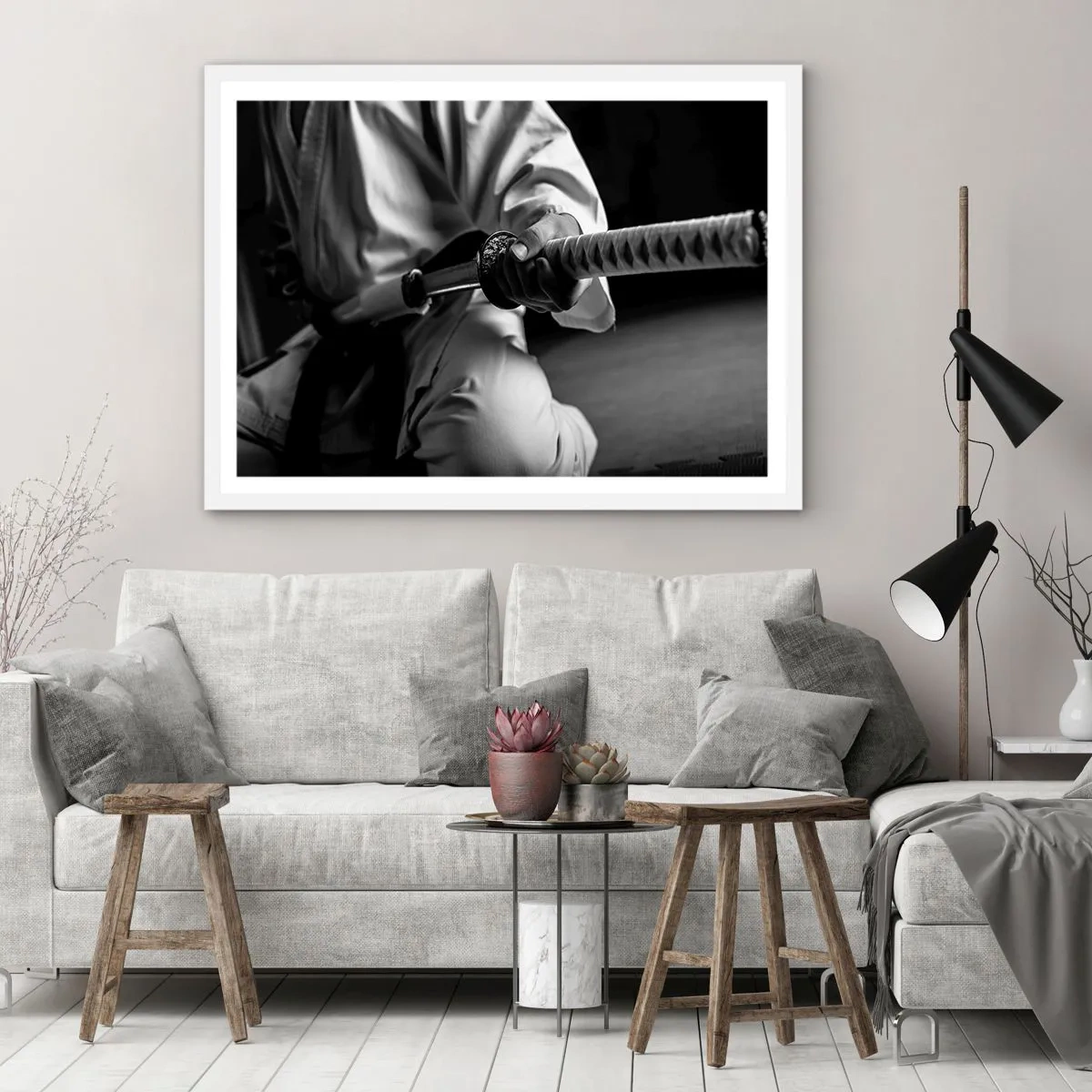 Poster in einem weißen Rahmen - Kriegerseele - 100x70 cm