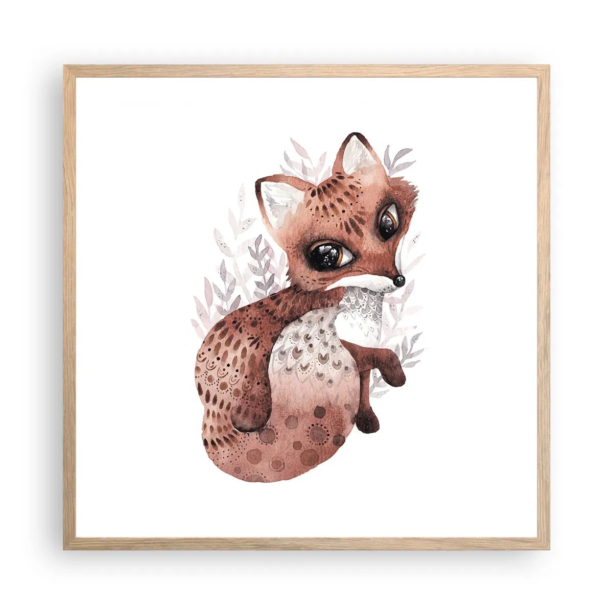 Poster in einem Rahmen aus heller Eiche - Einfach lieben - 60x60 cm