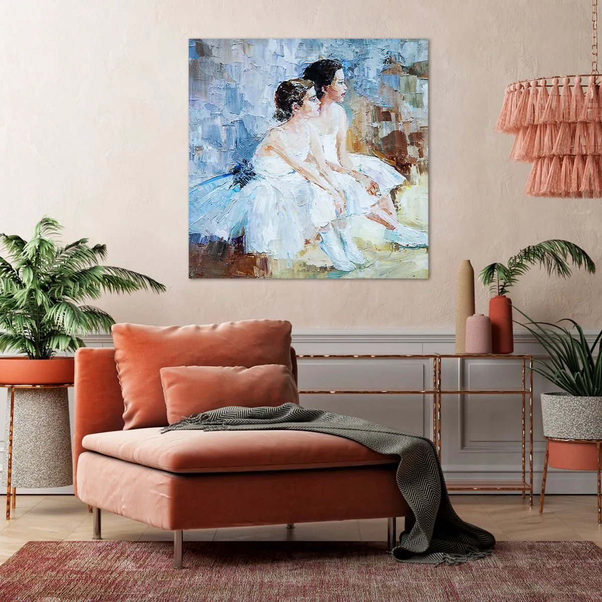 Bild auf Leinwand - Leinwandbild - Rest der jungen Schwäne - 50x50 cm