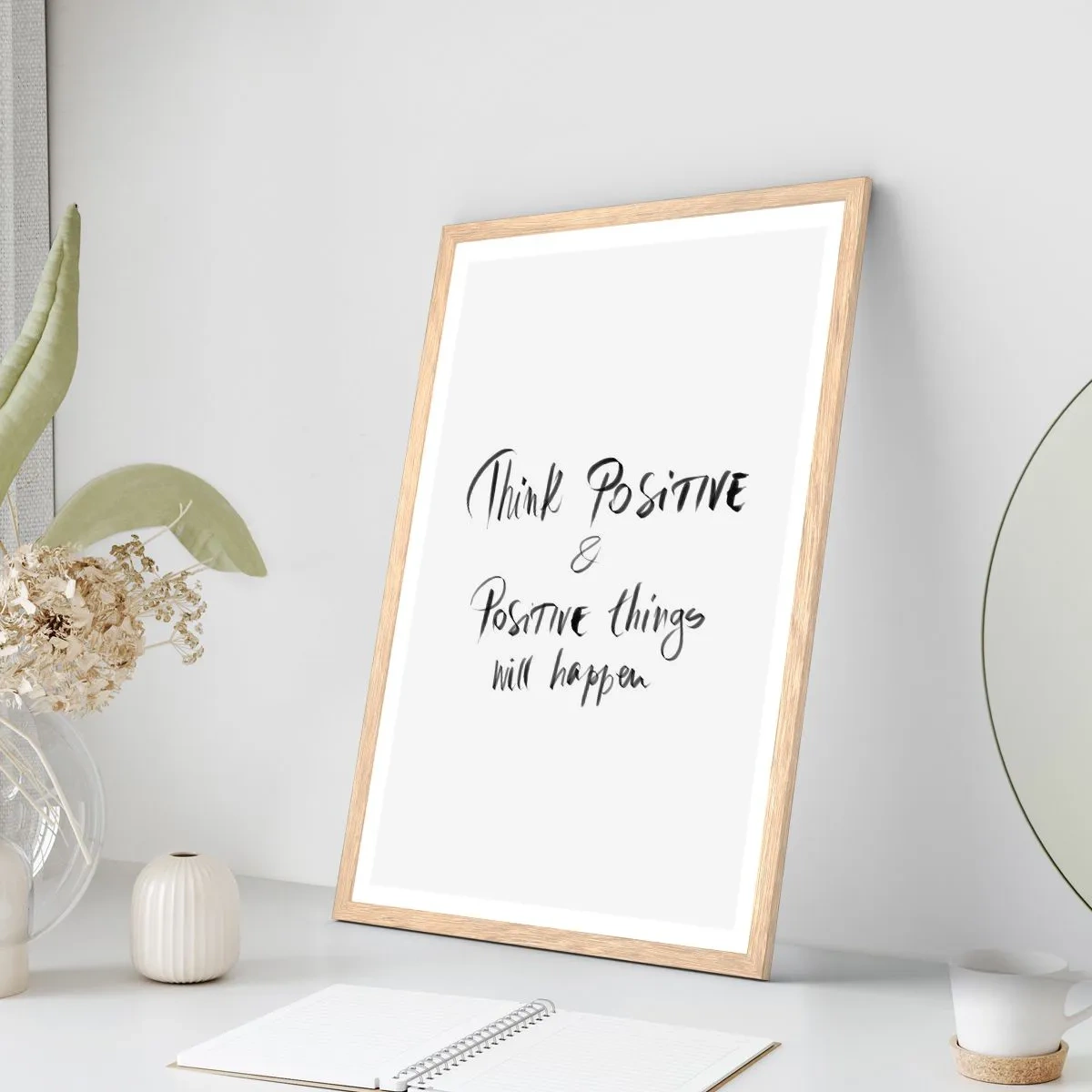 Poster in einem Rahmen aus heller Eiche - Wie soll man leben? - 61x91 cm