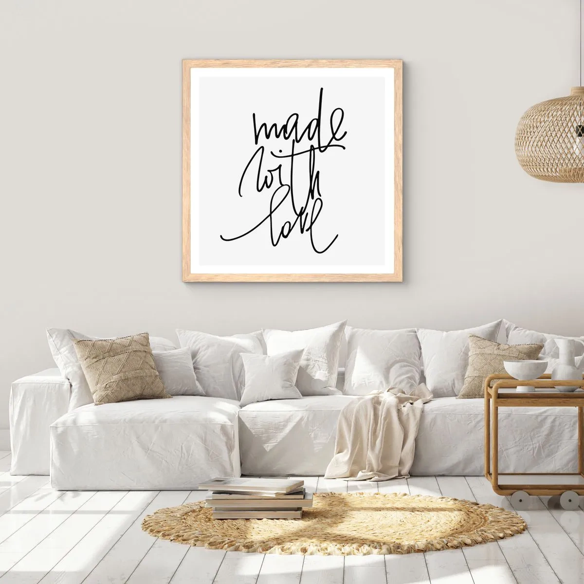 Poster in einem Rahmen aus heller Eiche - Die beste Marke - 30x30 cm