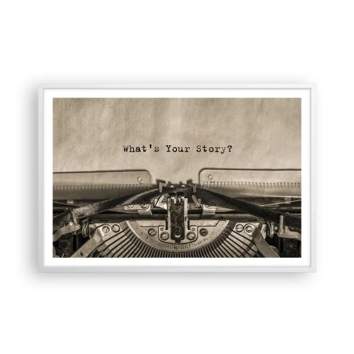 Poster in einem weißen Rahmen - Erzähl es mir - 91x61 cm
