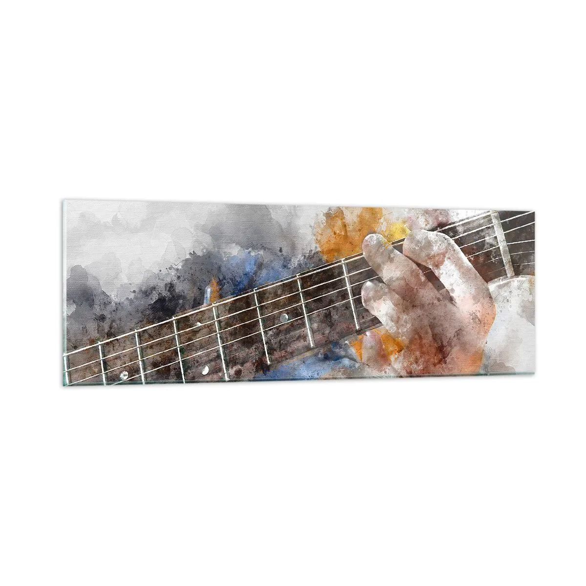 Glasbild - Bild auf glas - Poesie zwischen den Saiten - 90x30 cm