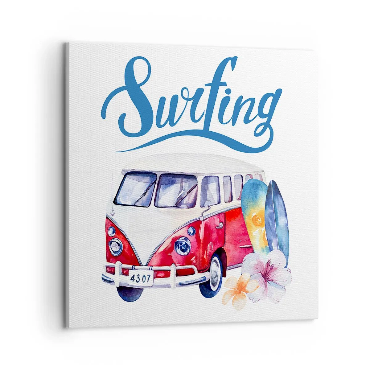 Bild auf Leinwand - Leinwandbild - Gurke - ein Klassiker für einen Surfer - 50x50 cm