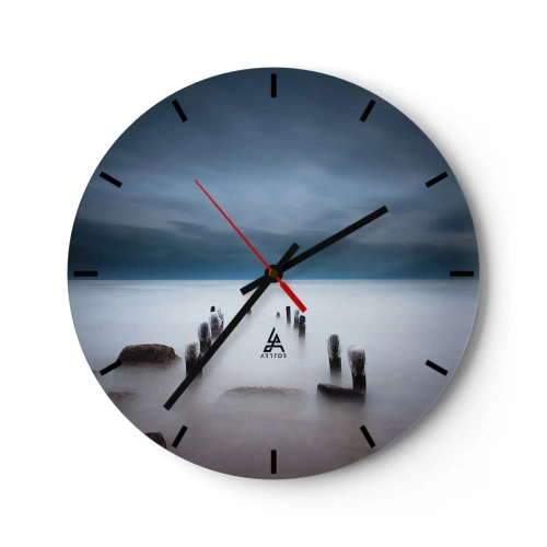 Wanduhr - Glasuhr - Nachdenklicher See - 40x40 cm