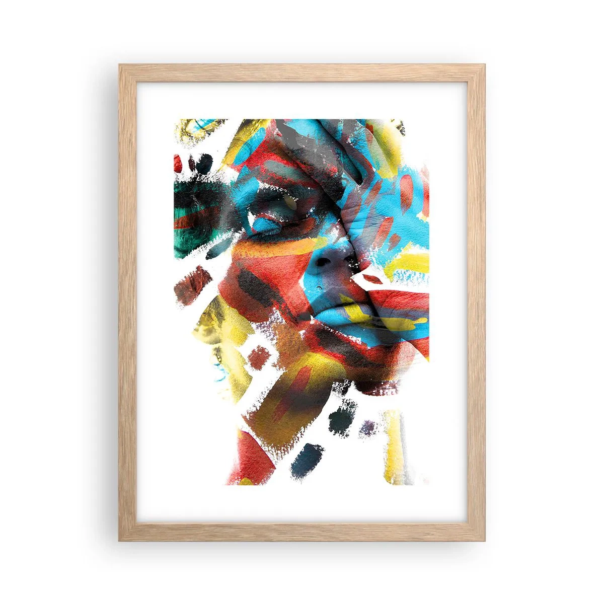 Poster in einem Rahmen aus heller Eiche - Eine bunte Persönlichkeit - 30x40 cm