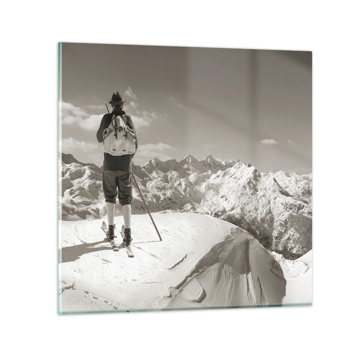 Glasbild - Bild auf glas - Und die Berge bleiben unverändert - 60x60 cm