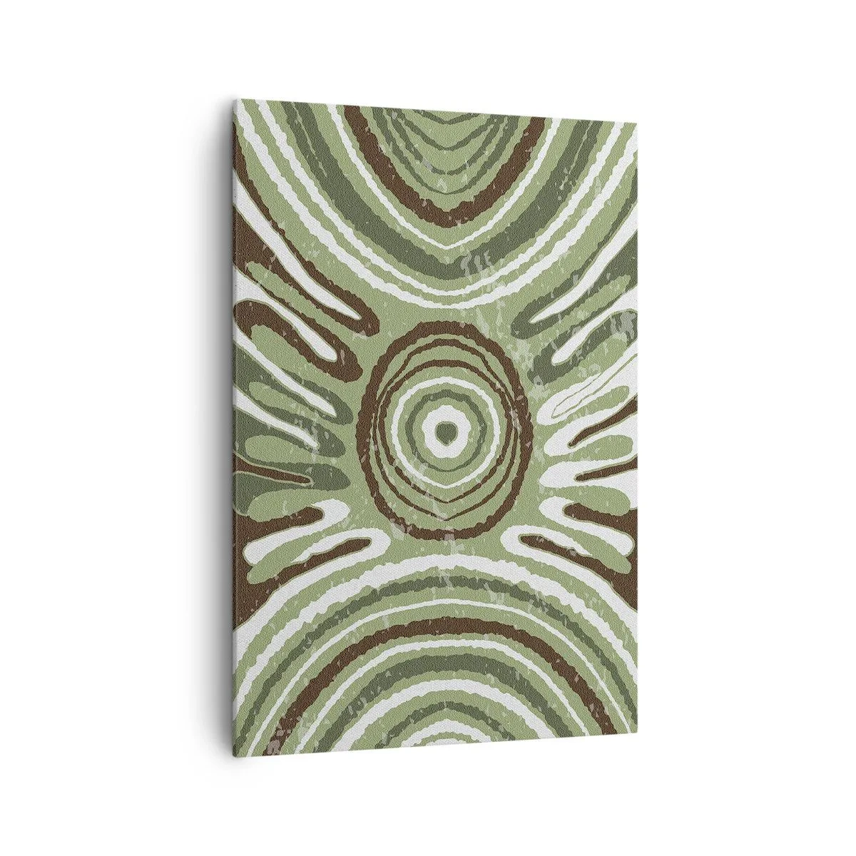Bild auf Leinwand - Leinwandbild - Abstrakte Muster in Grün- und Brauntönen - 70x100cm - Explosion von Emotionen - Moderne Wanddekoration für Wohnzimmer und Schlafzimmer ARTTOR