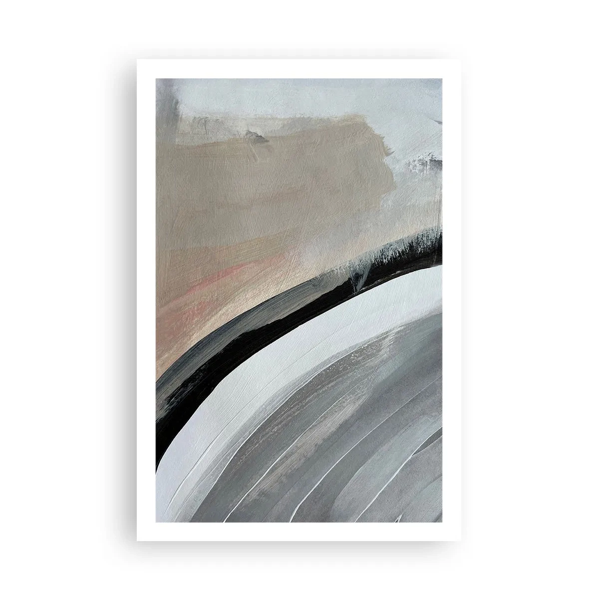 Poster - Komposition: Bogen aus Schwarz und Grau - 61x91 cm