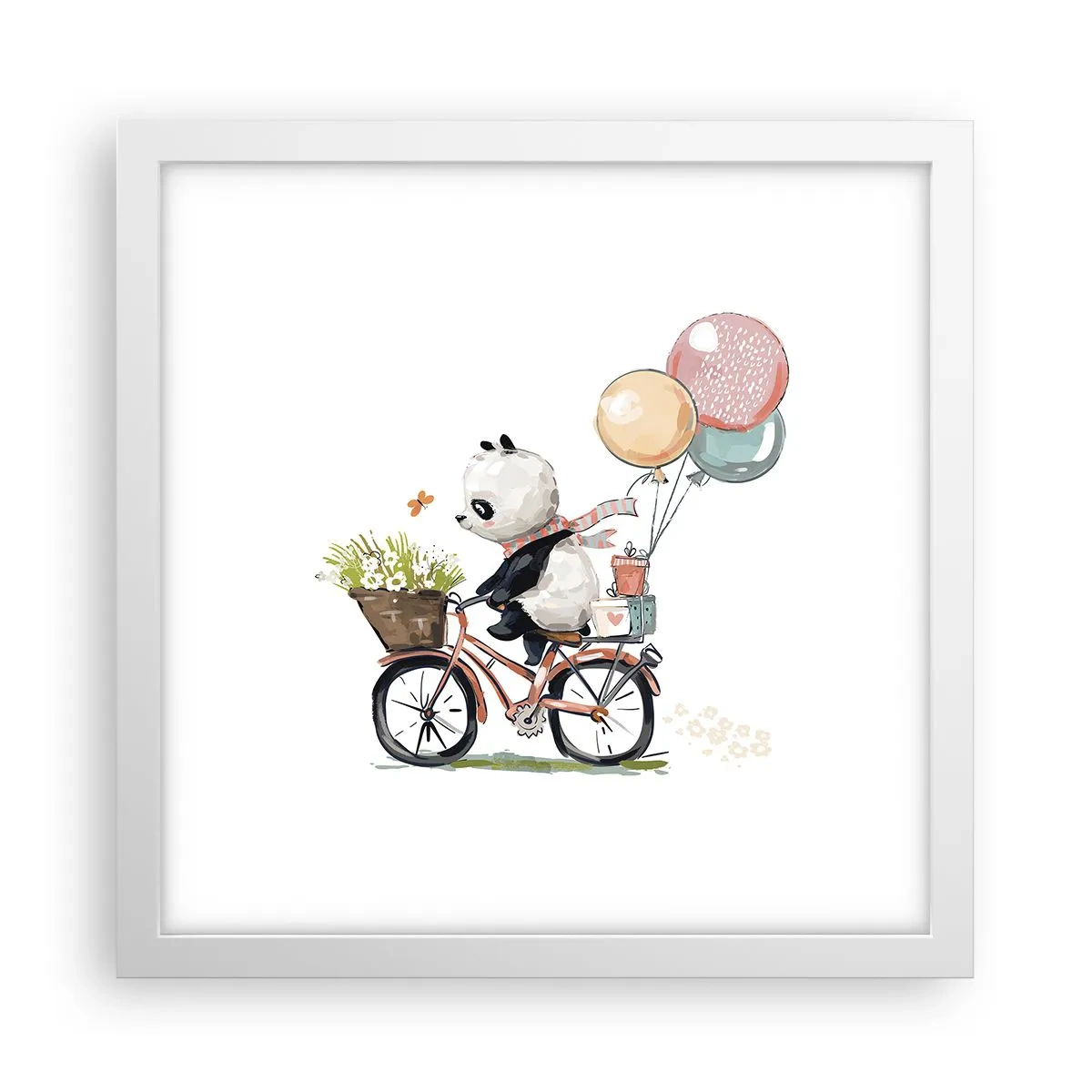 Poster in einem weißen Rahmen - Glücklicher Tag - 30x30 cm