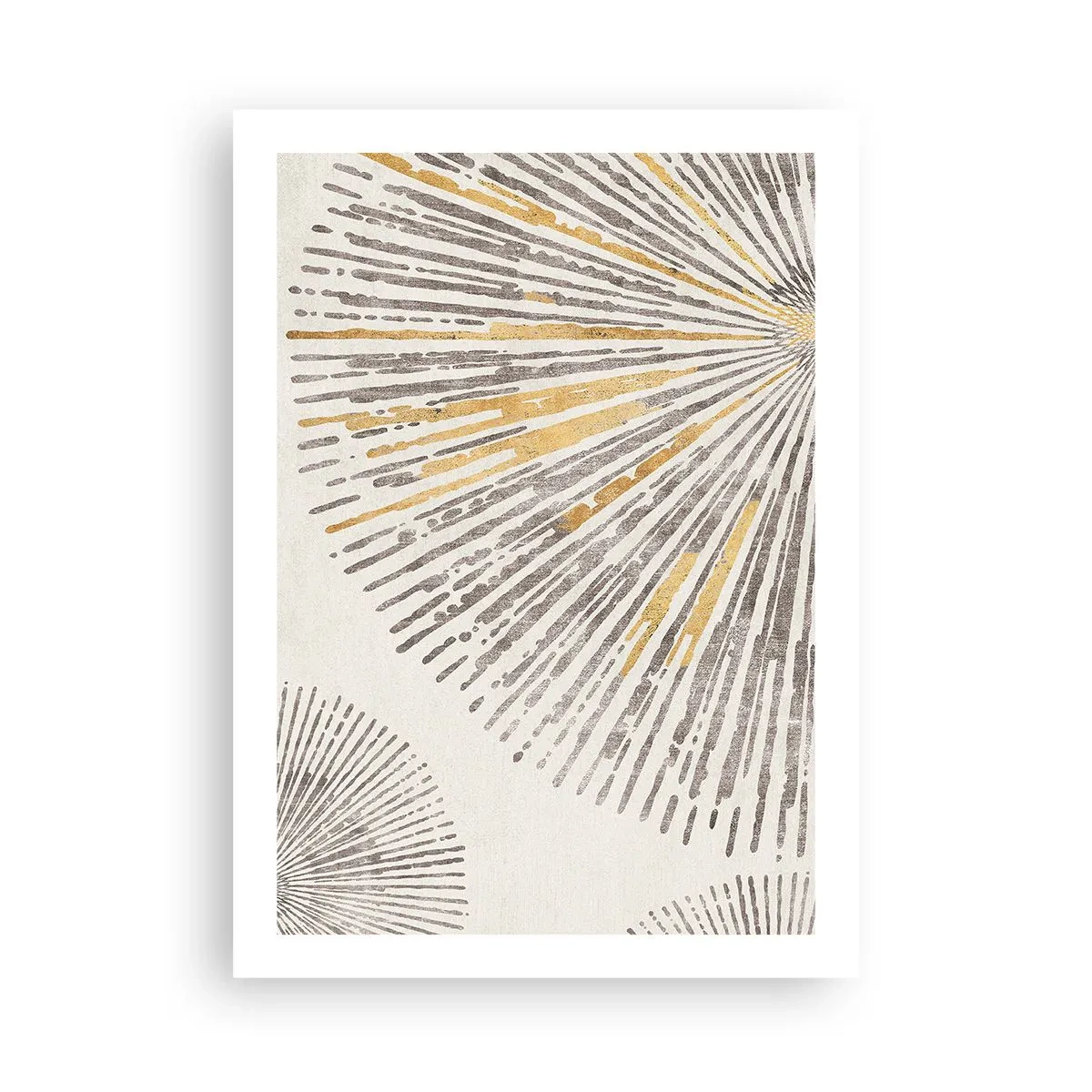Poster - Abstraktes Strahlenmuster in Gold- und Brauntönen - 50x70cm - Schönheit des Strahls - Moderne Wanddekoration für Wohnzimmer und Schlafzimmer ARTTOR