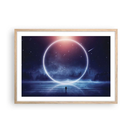 Poster in einem Rahmen aus heller Eiche - Sie sind schon da ... - 70x50 cm