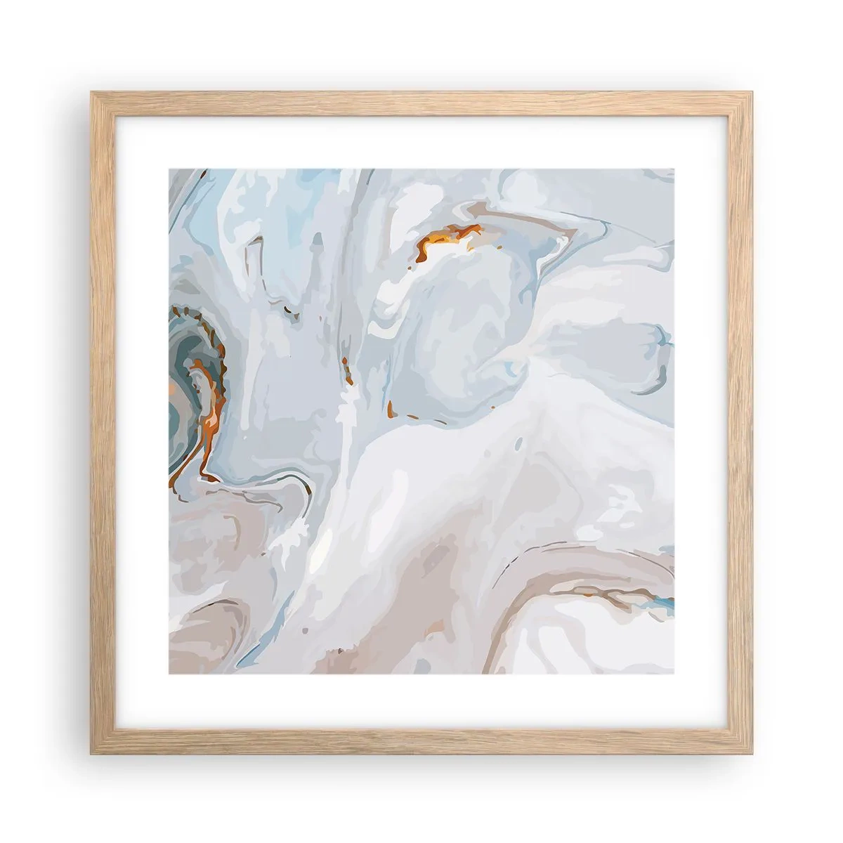Poster in einem Rahmen aus heller Eiche - Das Weiß wird erhoben - 40x40 cm