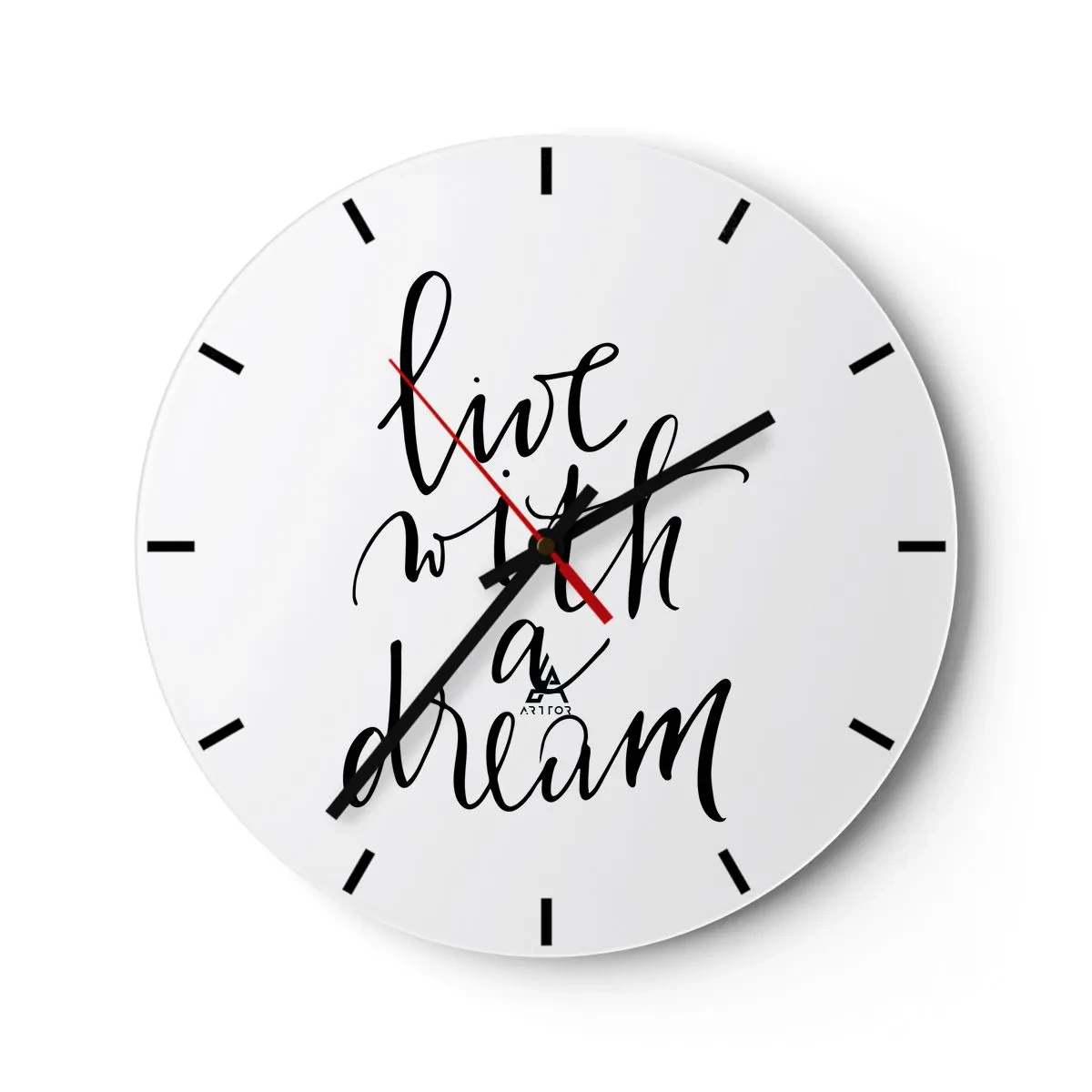 Wanduhr - Glasuhr - Minimalistischer Schriftzug in Schwarz auf weißem Hintergrund - 30x30cm - Na sicher - Moderne Wanddekoration für Wohnzimmer, Küche und Schlafzimmer ARTTOR