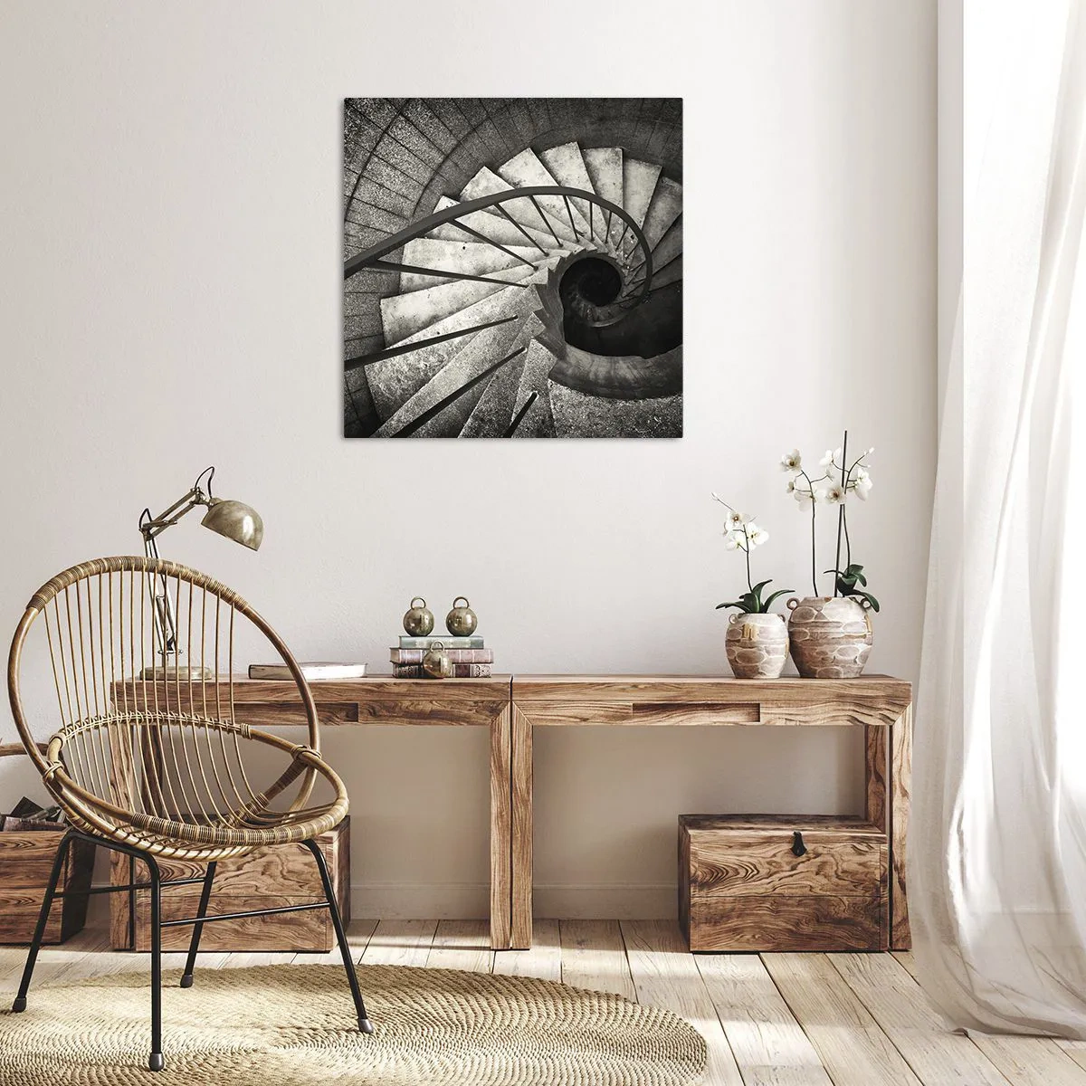 Bild auf Leinwand - Leinwandbild - Treppe hoch, Treppe runter - 40x40 cm