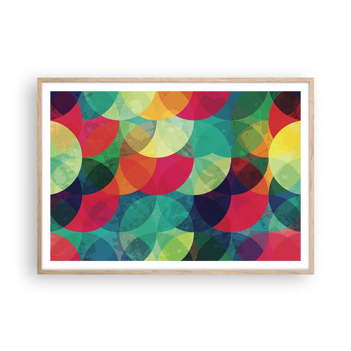 Poster in einem Rahmen aus heller Eiche - Aufstieg zum Regenbogen - 100x70 cm