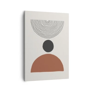 Bild auf Leinwand - Leinwandbild - Abstrakte geometrische Figuren in warmen Farben - 50x70cm - Das Zentrum der Aufmerksamkeit - Moderne Wanddekoration für Wohnzimmer und Schlafzimmer ARTTOR