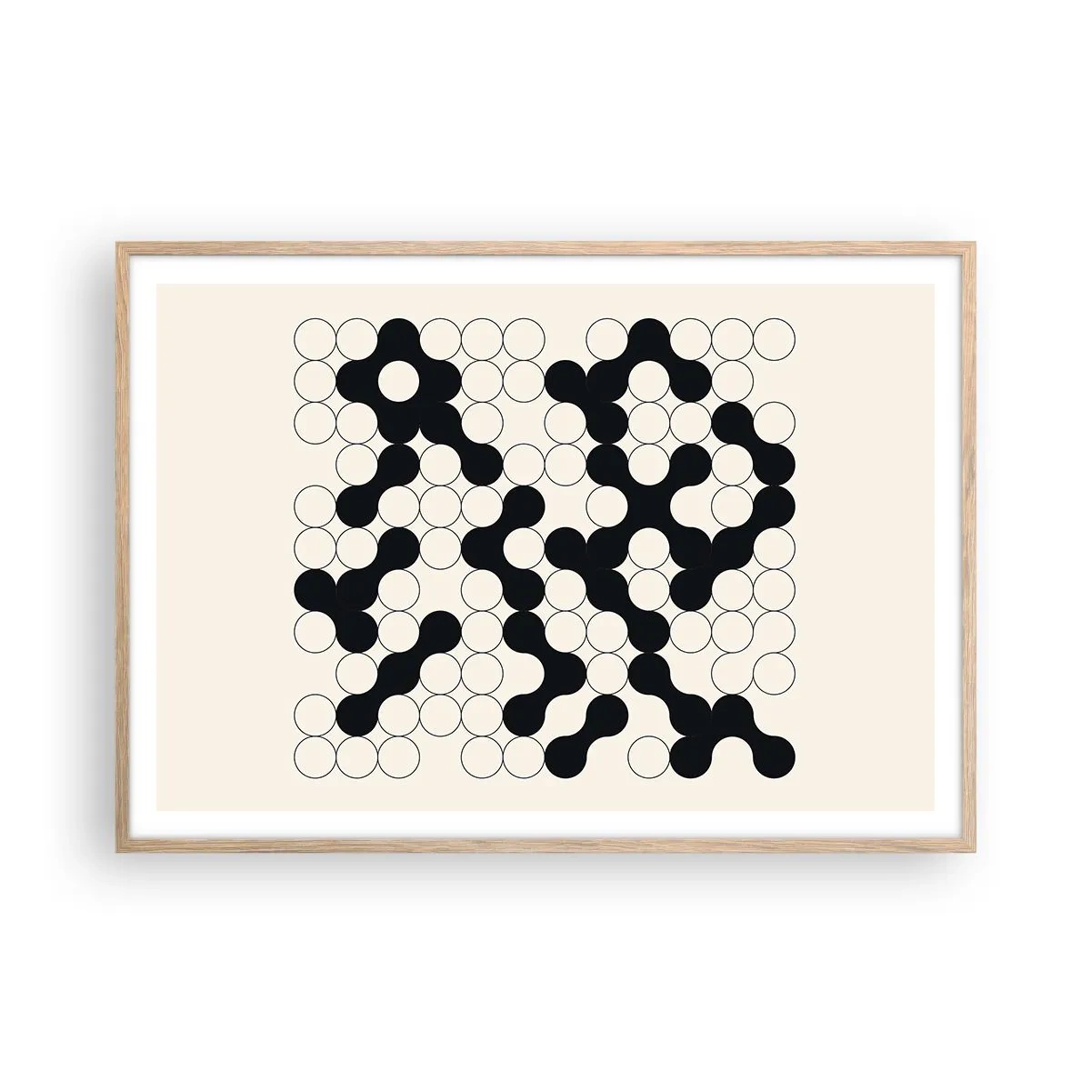 Poster in einem Rahmen aus heller Eiche - Chinesisches Spiel – Variation - 100x70 cm