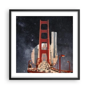 Poster in einem schwarzem Rahmen - Immer im Mittelpunkt - 50x50 cm