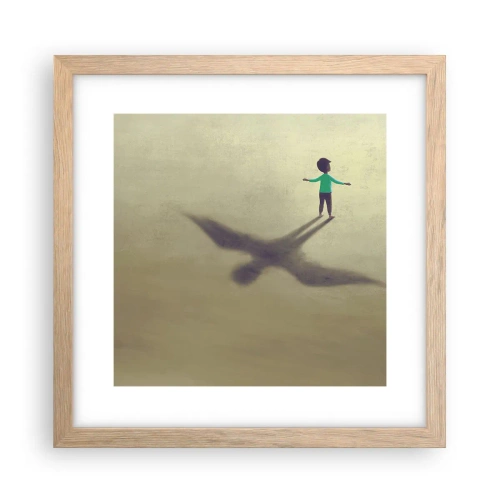 Poster in einem Rahmen aus heller Eiche - Der Held der Zukunft - 30x30 cm