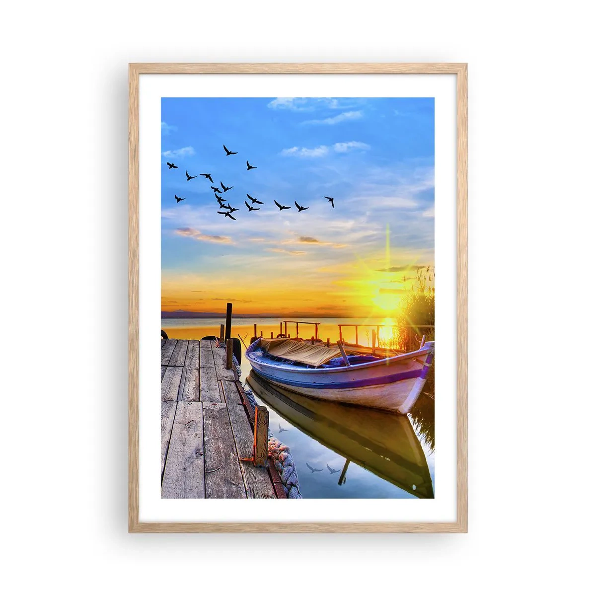 Poster in einem Rahmen aus heller Eiche - Bis morgen - 50x70 cm