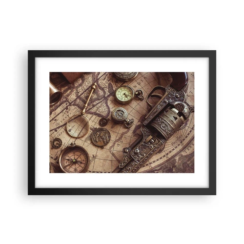 Poster in einem schwarzem Rahmen - Das Abenteuer ruft - 40x30 cm