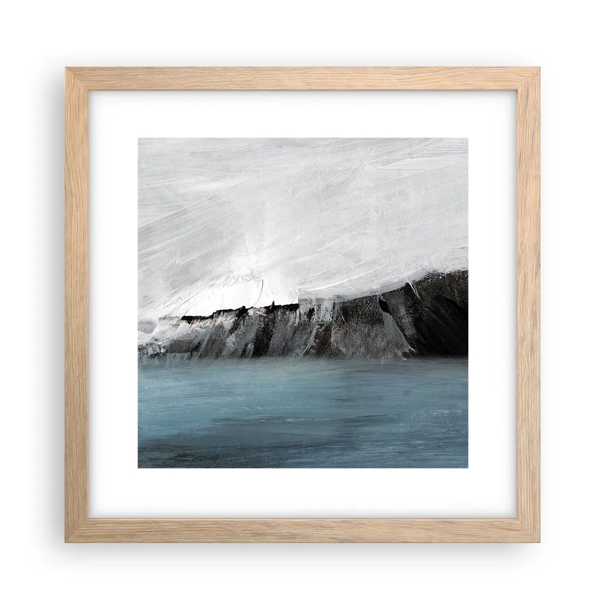 Poster in einem Rahmen aus heller Eiche - Wasser – Erde: Kampf der Naturelemente - 30x30 cm