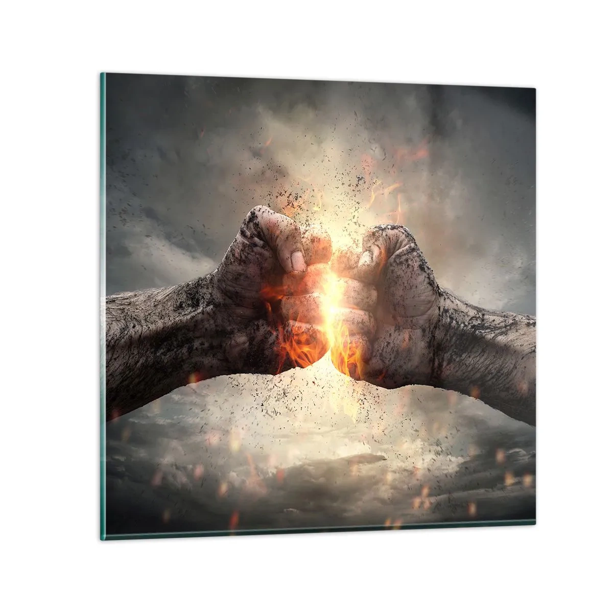 Glasbild - Bild auf glas - Steh auf für einen Kampf - 60x60 cm