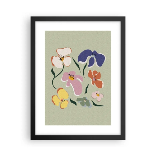 Poster in einem schwarzem Rahmen - Mit Stiefmütterchen vertraut - 30x40 cm