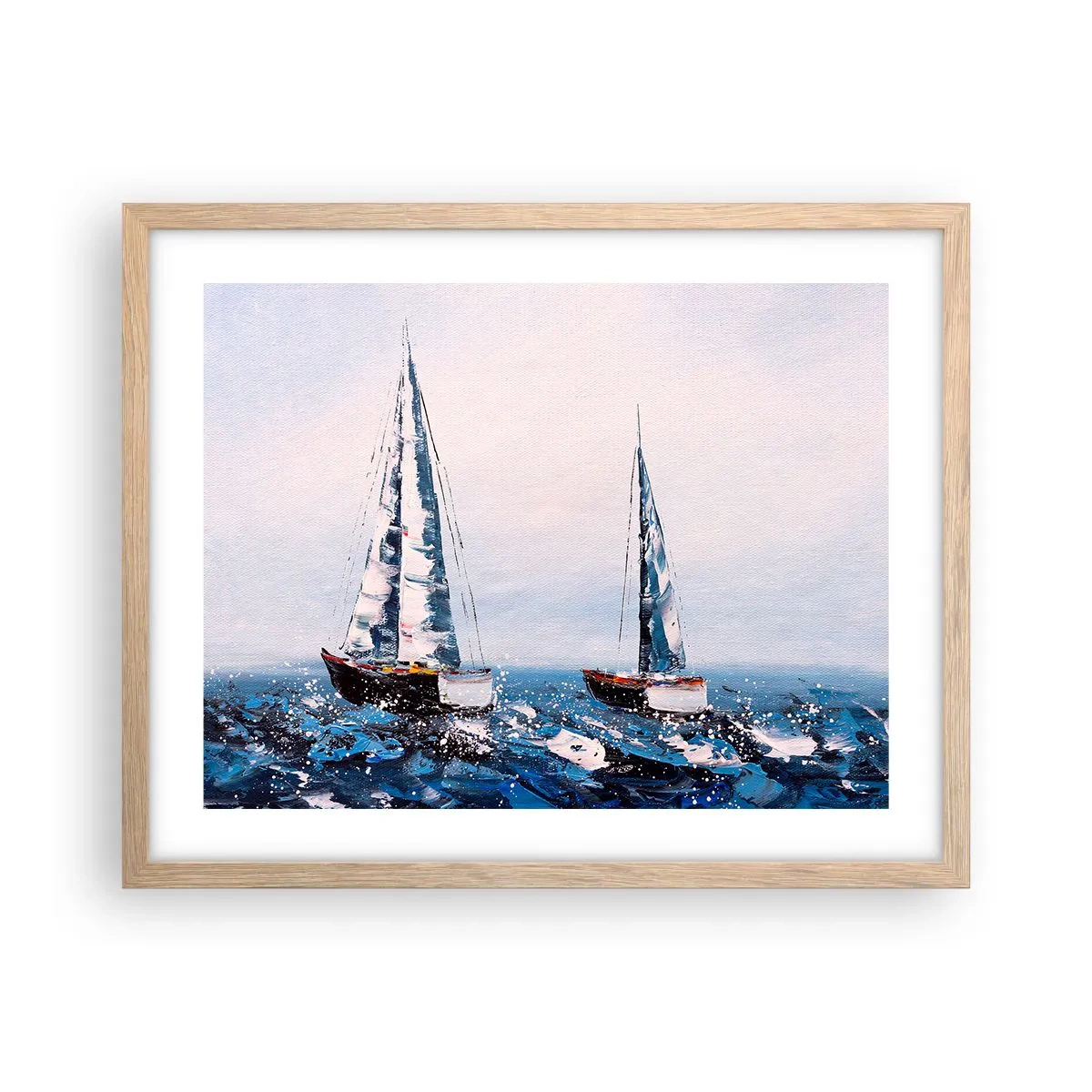 Poster in einem Rahmen aus heller Eiche - Bruderschaft des Windes - 50x40 cm