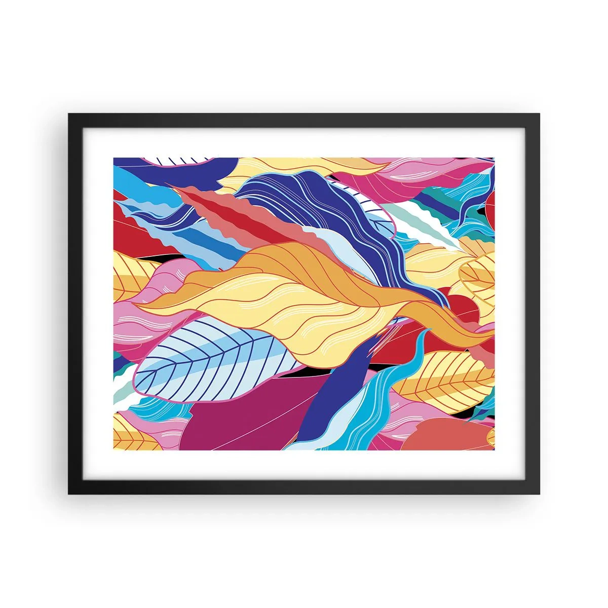 Poster in einem schwarzem Rahmen - Buntes Durcheinander - 50x40 cm