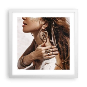 Poster in einem weißen Rahmen - Königin des wilden Strandes - 40x40 cm