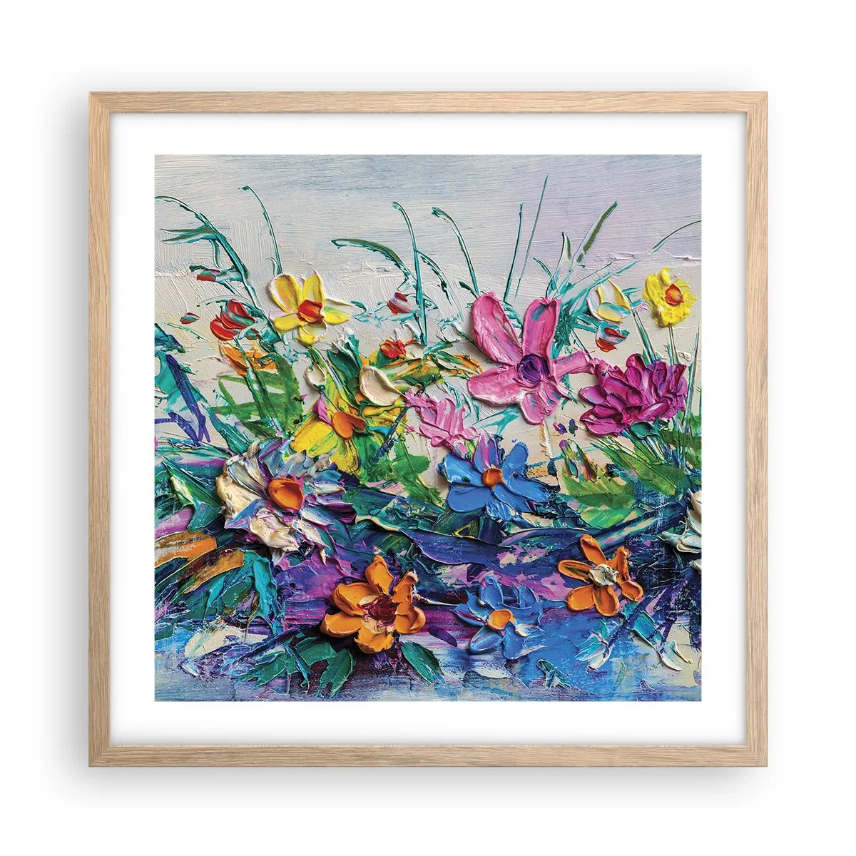 Poster in einem Rahmen aus heller Eiche - Überhaupt kein Stillleben - 50x50 cm